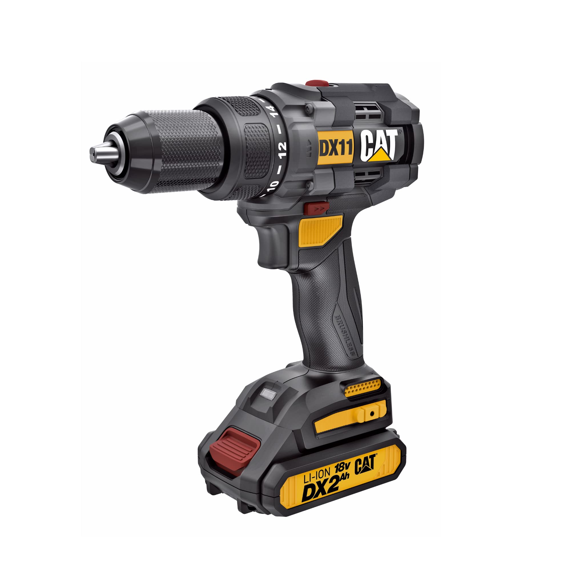 Caterpillar Cat® 18V 1 FOR ALL 1/2" Cordless Drill/Driver with Brushless Motor and 2 Batteries